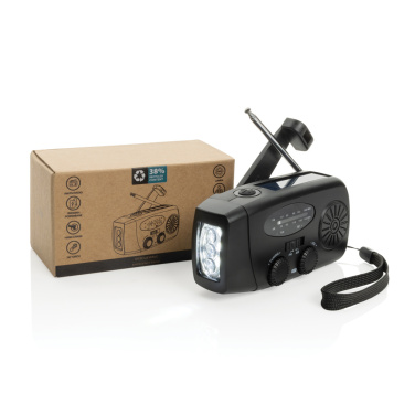 Logo trade corporate gifts image of: RescueWave RCS recycled plastic emergency radio